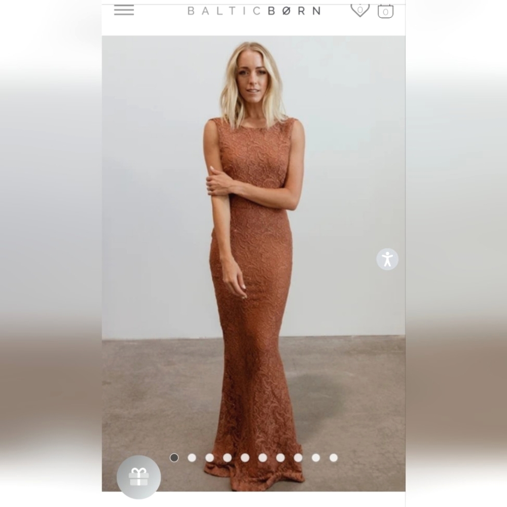 Valentine Copper Sparkle Maxi Dress